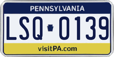 PA license plate LSQ0139