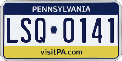 PA license plate LSQ0141