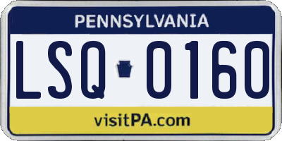PA license plate LSQ0160