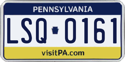 PA license plate LSQ0161