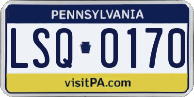 PA license plate LSQ0170