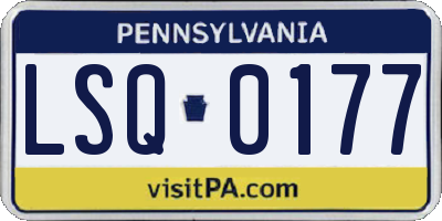 PA license plate LSQ0177