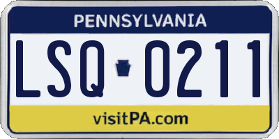 PA license plate LSQ0211