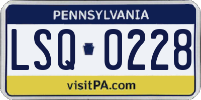 PA license plate LSQ0228