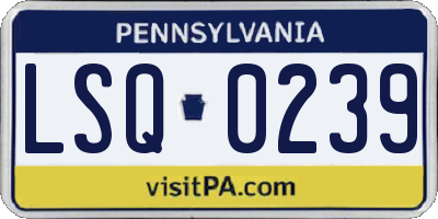 PA license plate LSQ0239