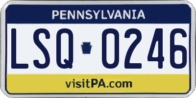 PA license plate LSQ0246