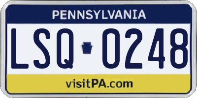 PA license plate LSQ0248