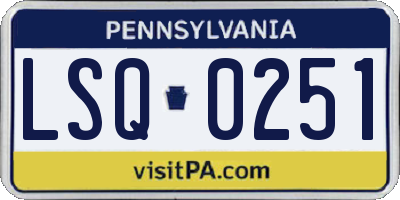 PA license plate LSQ0251