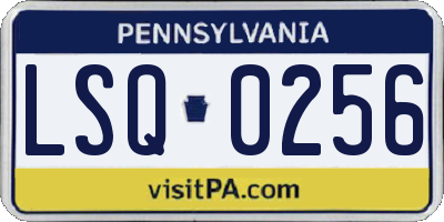 PA license plate LSQ0256
