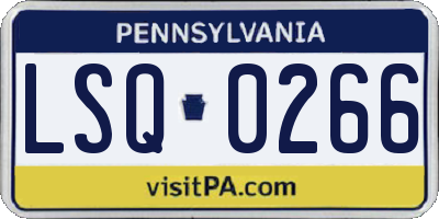 PA license plate LSQ0266