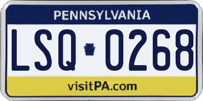 PA license plate LSQ0268