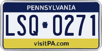PA license plate LSQ0271