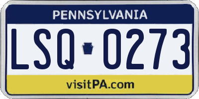 PA license plate LSQ0273