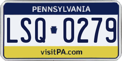 PA license plate LSQ0279