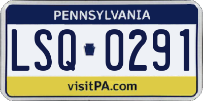 PA license plate LSQ0291