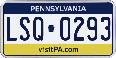 PA license plate LSQ0293