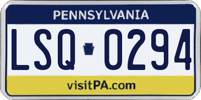 PA license plate LSQ0294