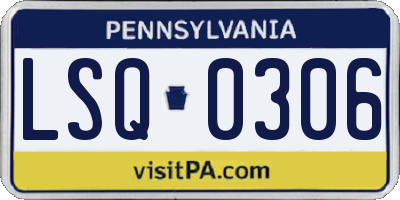 PA license plate LSQ0306