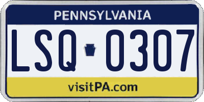PA license plate LSQ0307