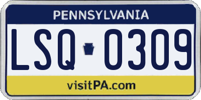 PA license plate LSQ0309