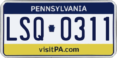 PA license plate LSQ0311