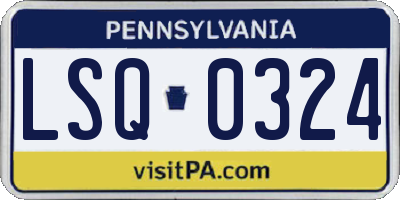 PA license plate LSQ0324
