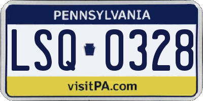 PA license plate LSQ0328