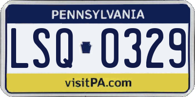 PA license plate LSQ0329