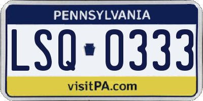 PA license plate LSQ0333