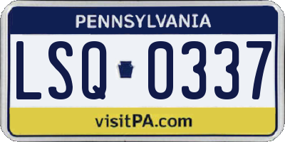 PA license plate LSQ0337