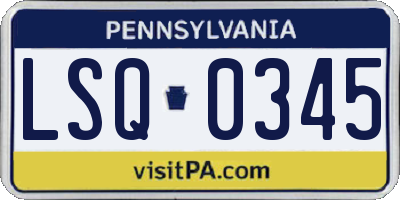 PA license plate LSQ0345