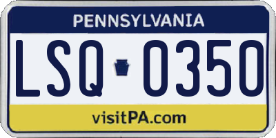 PA license plate LSQ0350