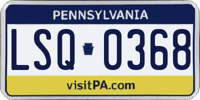 PA license plate LSQ0368