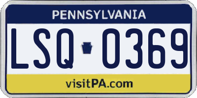 PA license plate LSQ0369