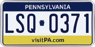 PA license plate LSQ0371