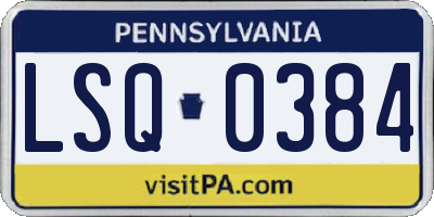 PA license plate LSQ0384