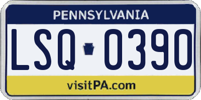PA license plate LSQ0390