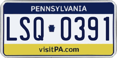 PA license plate LSQ0391