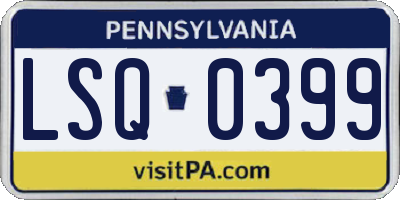PA license plate LSQ0399