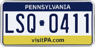 PA license plate LSQ0411