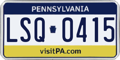 PA license plate LSQ0415