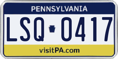 PA license plate LSQ0417