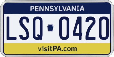 PA license plate LSQ0420