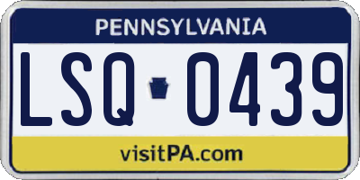 PA license plate LSQ0439