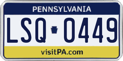PA license plate LSQ0449