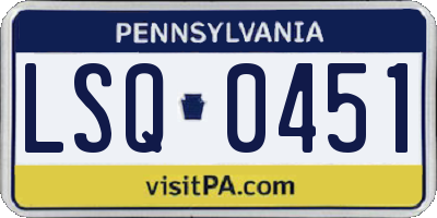 PA license plate LSQ0451