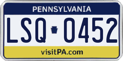 PA license plate LSQ0452