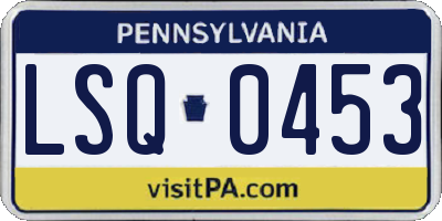 PA license plate LSQ0453
