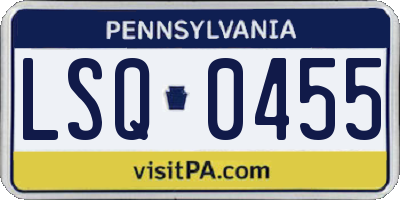 PA license plate LSQ0455
