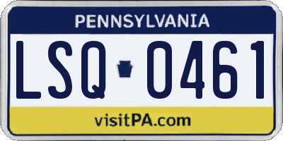 PA license plate LSQ0461